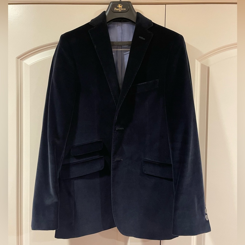 Princeton Boys Collection - Dark Blue Velvet Blazer (Size 16R)